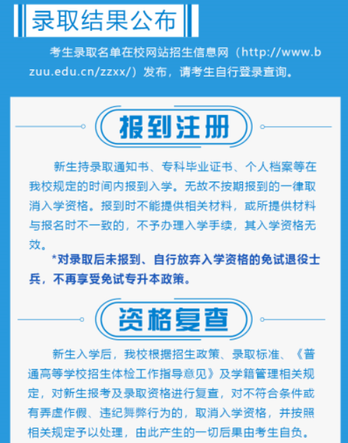 亳州学院2022年普通高校专升本招生章程